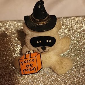 World Trends Masked Teddy Bear Halloween Lapel Pin 80s